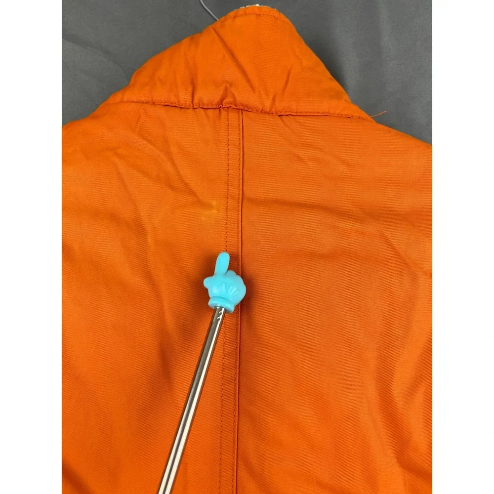 Old Navy Utility Vest Mens Medium Sherpa Lined Cargo Pocket Orange Fair